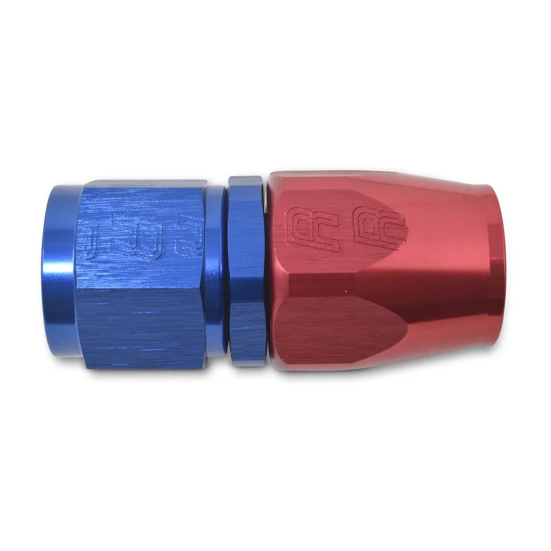 610050 – RUSSELL/EDEL Hose End Fitting, -12 AN Hose -12 AN Outlet Straight Anodized Red/Blue Aluminum Single